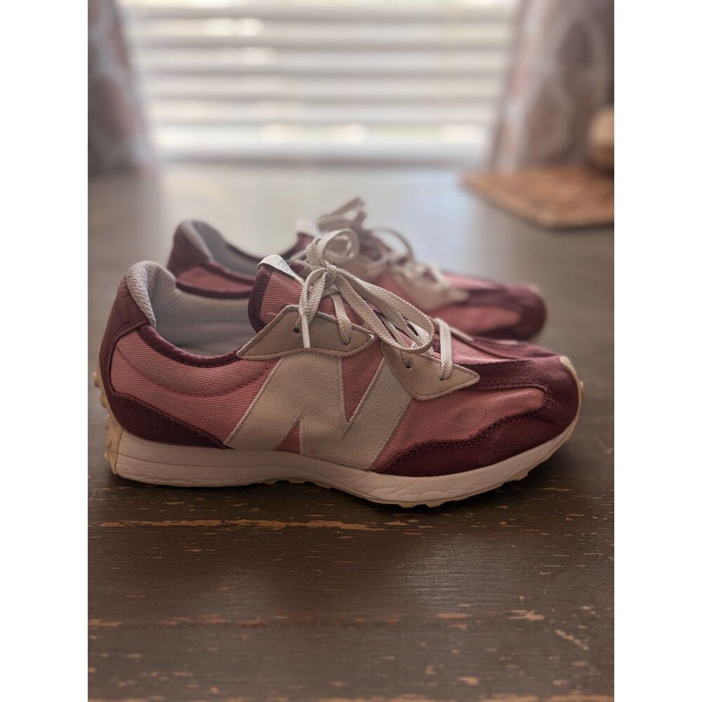 Girls 7 New Balance 327 Pink&Burgundy sneakers